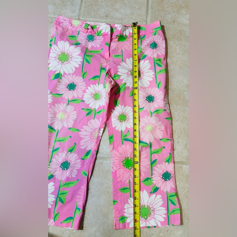 Lilly Pulitzer Floral Daisy Cropped Pants 14 Preppy Retro Casual Cottagecore - Picture 5 of 7